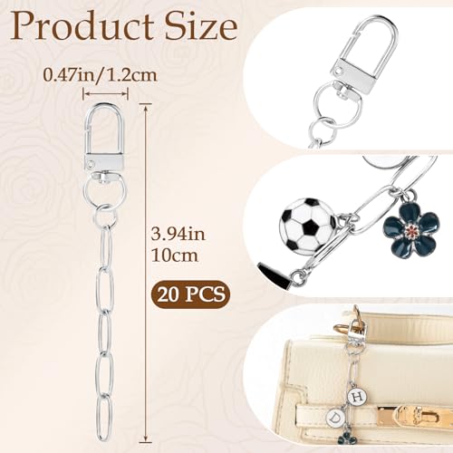 Hzopcw 20pcs Keychain Making Kits for Bag Charm, Silver - color: B-20pcs-Silver
