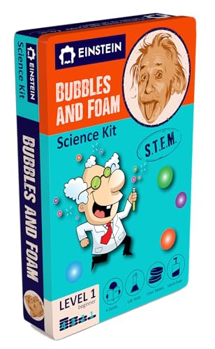 Einstein’s Bubbles and Foam LAB Science Kit for Kids. STEM for Boys & Girls Detailed Picture Guide Included. - color: Azul and Red