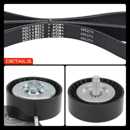 A-Premium Engine Serpentine Belt Drive Kit Compatible with Jeep, Dodge