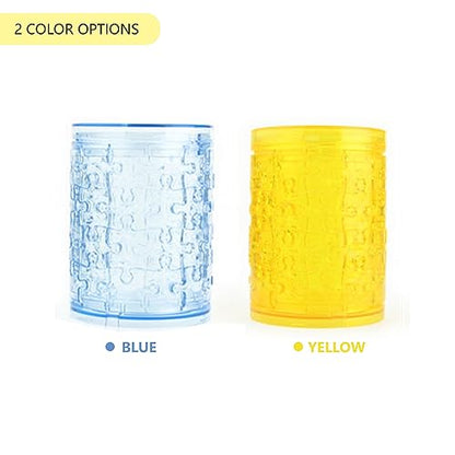 3D Crystal Pen Container Puzzle, Crystal Puzzle Brainteasers for Puzzlers Ages 16 and Up, 51PCS(Blue) - color: Blue-pen-container