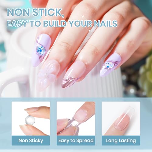 Sculpting Gel for 3D Nail Art Gel Non Stick Hand Solid Builder Gels - color: Clear&Pink&Nude