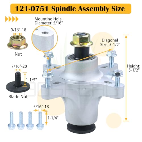 3PK 139-3214 Spindle with 125-5575 Spindle Pulley for Toro 50" Deck - size: 3x121-0751E