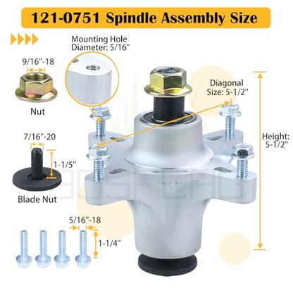3PK 139-3214 Spindle with 125-5575 Spindle Pulley for Toro 50" Deck - size: 3x121-0751E