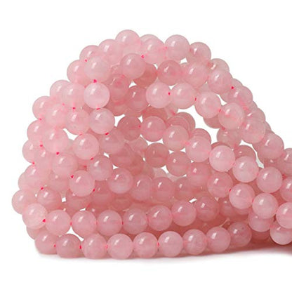 45PCS 8mm Natural Rose Quartz Gemstone Round Loose Bead Pink Crystal for Jewelry Making 1 Strand 15" - color: Rose Quartz, size: 8mm