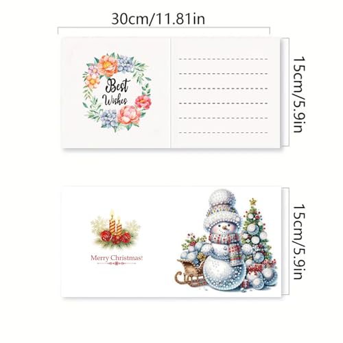DDGYP Diamond Art Kits for Adults, 6Pcs Snowman Christmas Diamond Art Cards with Envelopes - color: Snowman 1