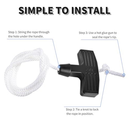1 Pcs Diesel Engine Starter Handle Grip Recoil Starter Pull Handle with Pull Cord Start Grip with Recoil Start Rope for Lawn Mower Chainsaw,String Trimmer Brush Cutter Small Engine - size: T Grip
