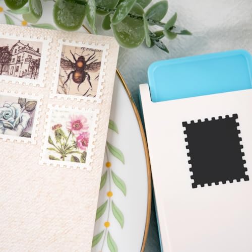 BAOFALI 3Pcs/Set 2 Stamp Puncher 1X0.8inch & 1inch Square Punch Set, Scalloped Rectangle Lever Action Craft Punch for Paper Crafting Scrapbooking DIY Card Making Arts Crafts Supplies - color: 1X0.8inch + 1inch