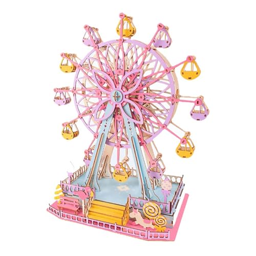 Ferris Wheel 3D Wooden Assembly Puzzle Building Model Kit for Adults - color: 008