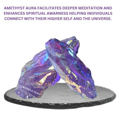 Crystals, Rocks, Jade, Crystals and Healing Stones, Witchcraft Supplies, Healing Crystals, Stones, Healing Stones, Rock Collection, Agate, Raw Stones (Amethyst Aura Quartz, 2 Pcs) - color: Amethyst Aura Quartz