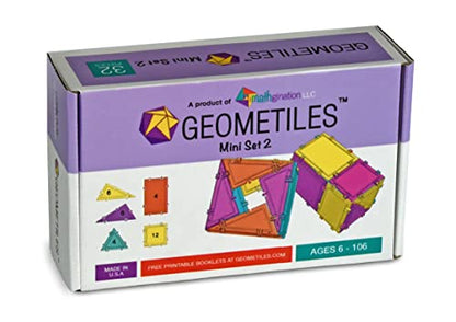 3D Building Set for Learning Math, Includes Many Online Activities,32-pc, Made in USA (Triangle/Rectangle/Square)