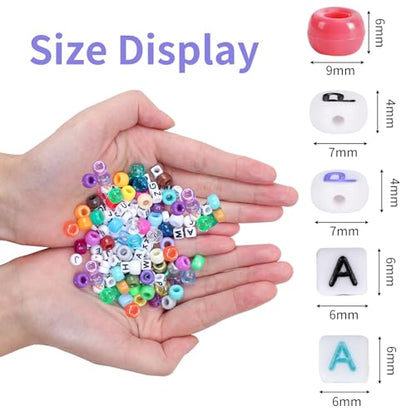 Quefe 64 Colors 2350pcs Pony Beads Bracelet Making Kit Kandi Bead - color: 64 colors