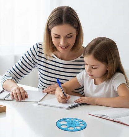 2 Pcs Circle Ruler, Multi-Function Circle Templates Stencil for Drawing - color: Blue & Green