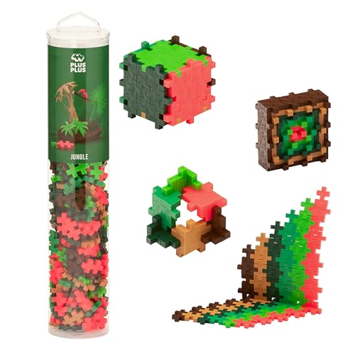 PLUS PLUS 240 Piece Jungle Mix - Mini Waffle Blocks, Classroom Must Haves - style: Jungle Mix Play Tube