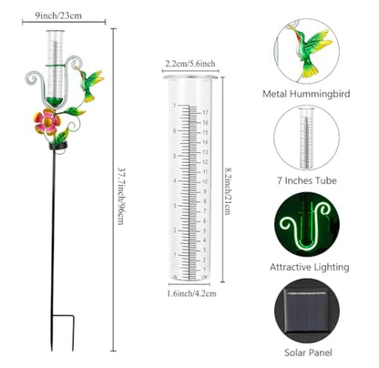 Stargarden Rain Gauge Outdoor, Hummingbird Solar Rain Gauge - color: Hummingbird-D