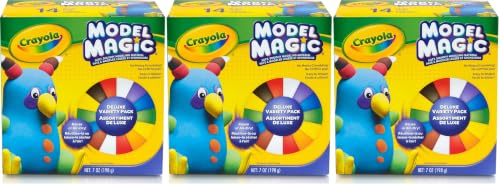 Crayola Model Magic Deluxe Variety Pack (14ct), Kids Air Dry Clay, 7oz, Bulk Modeling Clay Alternative, Gift for Kids, Ages 4+ (Pack of 3) - size: 14Ct (Pack of 3)