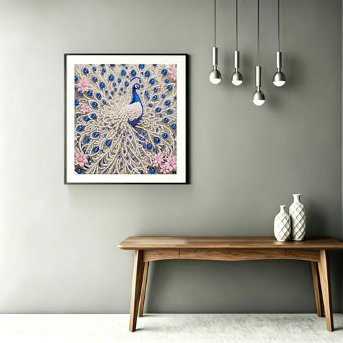 Peacock Pearl Diamond Art Kits for Adults,Diamond Painting Kits 11.8X11.8In - color: DE6606
