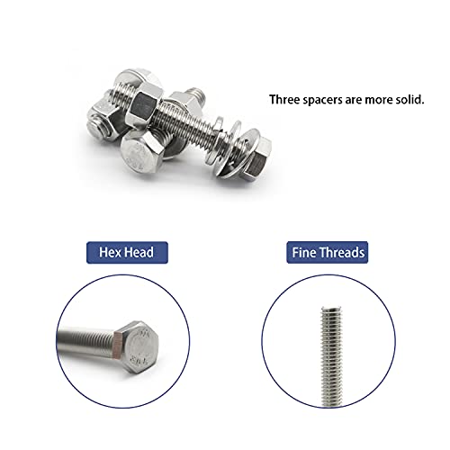 80PCS Bolts and Nuts 5/16-18 x1-1/2”, 2”, 2-1/2”, 3” Carbon Steel Hex Bolts and Nuts Set Hardware Screws Assortment Kit (4 Different Sizes) - size: 5/16-18 (80 Pcs)