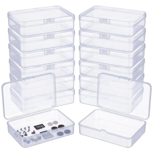 LJY 12 Clear Rectangular Plastic Boxes, 4.5 x 3.3 x 1.1 in for Watch Parts - color: Transparent, size: 4.5 x 3.3 x 1.1 inch