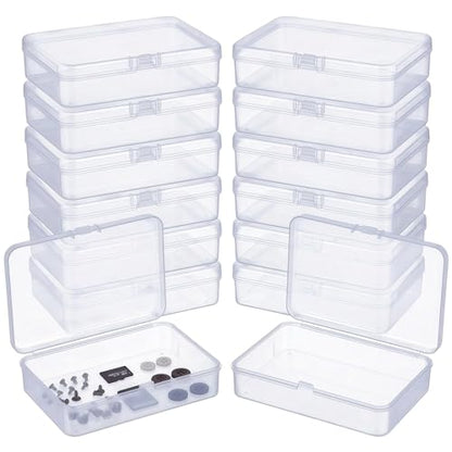 LJY 12 Clear Rectangular Plastic Boxes, 4.5 x 3.3 x 1.1 in for Watch Parts - color: Transparent, size: 4.5 x 3.3 x 1.1 inch