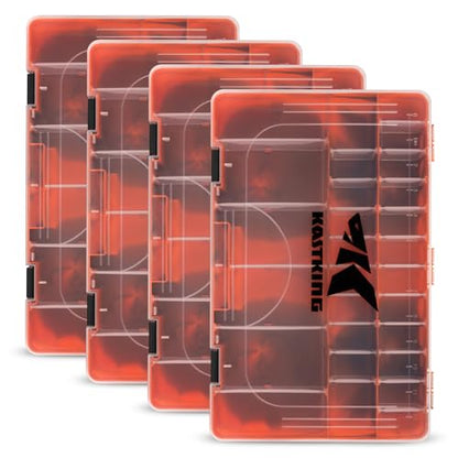 KastKing Utility Tackle Boxes, 3600 and 3700 Fishing Tackle Trays - color: Orange Camouflage, size: 3700(4Pack)
