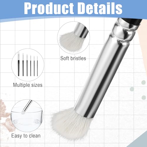 Miniature Dry Brush Set, Professional Model Painting Brush, 6 Sizes