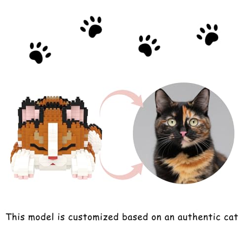 Larcele 1027 Pcs Tortoiseshell Cat Pet Micro Blocks Toy for Kids 8+ KLJM-05 - style: Tortoiseshell Cat