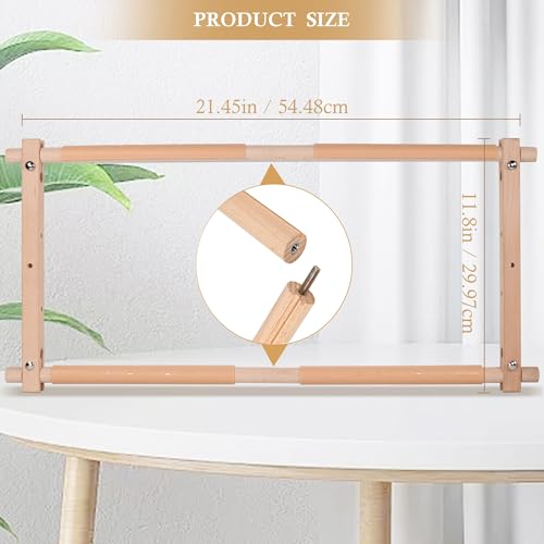 Embroidery Tapestry Scroll Frame, Detachable Cross Stitch Frame, Scroll Embroidery&Quilting Holder for Cross Stitch, Needlepoint, and Sewing Projects (21.45inch*11.8inch)