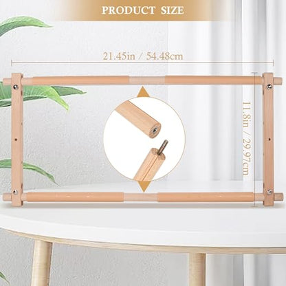 Embroidery Tapestry Scroll Frame, Detachable Cross Stitch Frame, Scroll Embroidery&Quilting Holder for Cross Stitch, Needlepoint, and Sewing Projects (21.45inch*11.8inch)