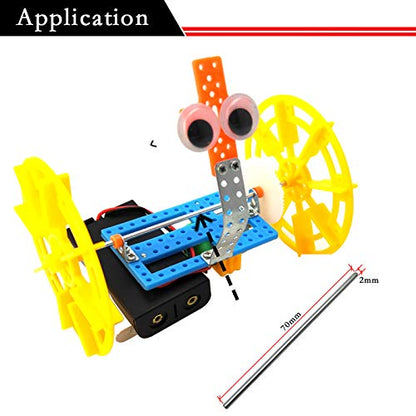 EUDAX 100Pcs STEM Toys Shaft Round Rod Axles for DIY Toy RC Car Boat Helicopter Model Part (2mmx70mm) - style: 2mmx70mm