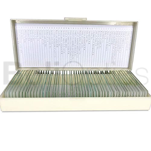 BoliOptics 50 Prepared Microscope Slides General Biology Specimen Set Plant Animal Human Anatomy Cells for Students Hobbyists Beginners Kids Homeschool, SL39901007