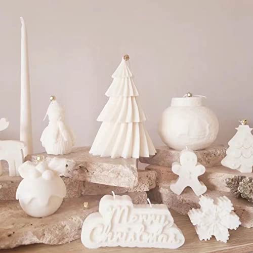 Large Christmas Tree Silicone Candle Mold, DIY 3D Spiral Cone Shape Mold,Folding Cone Christmas Tree for Candle Making, 3D Geometric Spinning Pillar Molds for Christmas Ornament(6.7") - color: Christmas Tree 6.7"