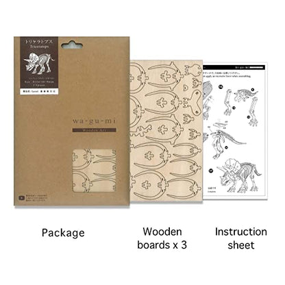 Triceratops Wooden Dinosaur 3D Puzzle - Fun DIY Wood Craft Kits - Ideal Gift for Birthdays and Party Favors - style: Triceratops