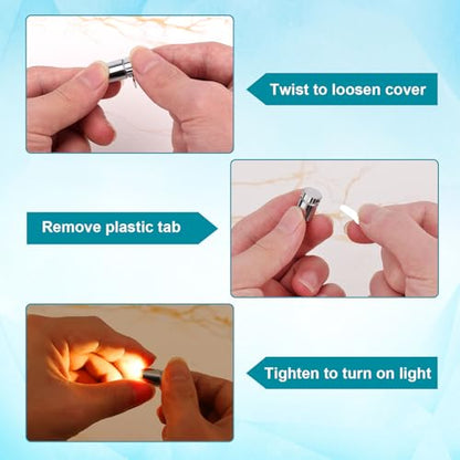 20pcs Mini Led Lights for Craft, Tiny Small Light with 30pcs Batteries - color: Warm White & Cool White