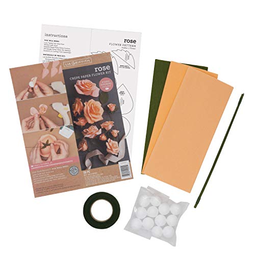 Lia Griffith Crepe Paper Flower Kit, Roses, Assorted Colors, Assorted Sizes - style: Roses