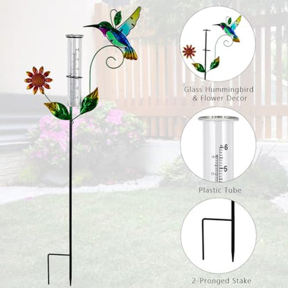 3 Pcs Rain Gauge Outdoor, 6 Inch Tube Rain Gauges - color: 3 Pcs-Hummingbird