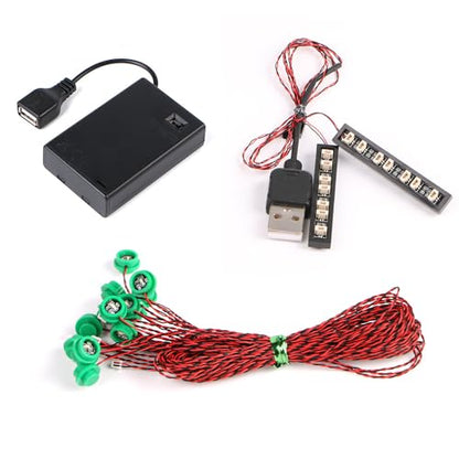 14PCS Building LED Lights 1X1 Circular Dot Compatible with LEGO(Green) - color: Green Light