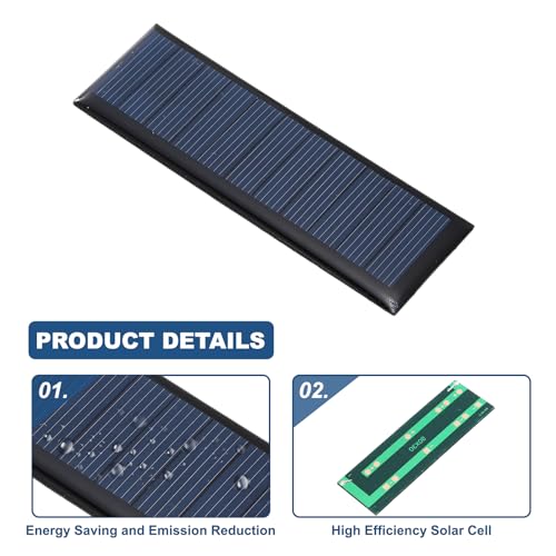 MECCANIXITY 8Pcs 5.5V 0.33W 60mA Mini Solar Panels, Small Solar Photovoltaic Power Cell Charge DIY Electric Toy Materials Kits - style: 5.5V 0.33W 0.06A