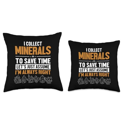 Best Rocks And Minerals Guide Kit Collection Gifts Let's Assume I'm Right Geologist Mineral Collector Throw Pillow, 16x16, Multicolor - size: 16x16