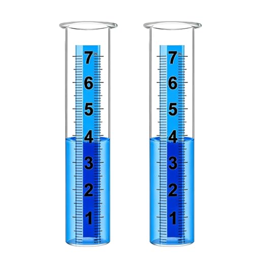 Rain Gauge Replacement Tube, Accurate Rain Gauges Outdoors Best Rated, 7" Capacity Rain Gauge Tube Replacement for Yard & Garden, Water Gauge for Rain (Large Scale Tube) - size: 2 Large Scale tube