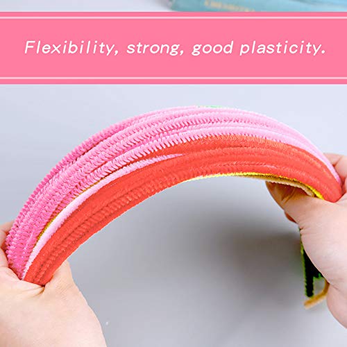 100 Pieces Pipe Cleaners Craft Chenille Stem Pink Pipe Cleaners - color: Pink
