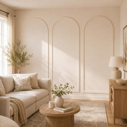Nuanchu 94 x 29 Inches 3 Set Arch Mdf Board and Batten Wall Panel Kit - size: 79 x 29 Inches