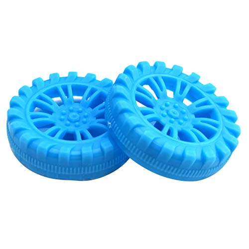 EUDAX 30mmx8mm Plastic Roll 2mm Dia Shaft Toys Wheel and 2mmx100mm STEM Shaft Round Rod Axles for DIY Toy RC Car Truck Boat Helicopter Model Part (Blue, 100pcs) - color: Blue, size: 100pcs