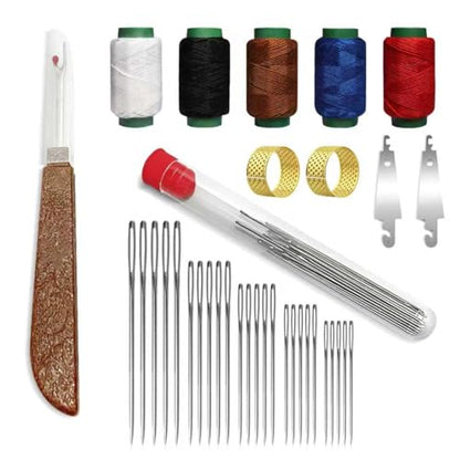 HESUSLA 36-Piece Sewing Kit with Sewing Machine | Complete Sewing Supplies for Beginners & Adults, Includes Portable Sewing Machine, Thread, Pins, Needles, Measuring Tape for Household Repair & Craft