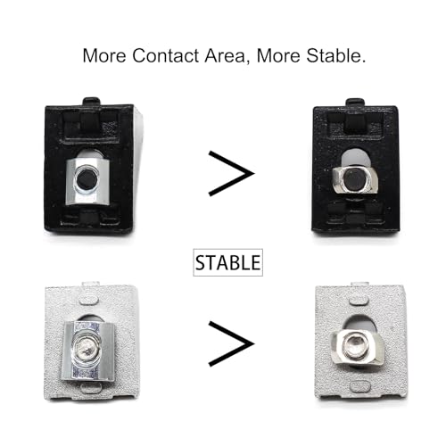 80pcs 20 Series Extrusion M6 T Slide Nut M6 Tee Sliding in Nut for 2020 Extruded Aluminum Connector Brackets with 2020 Sereis Extursion Profile Rail - style: 20 Series Type B