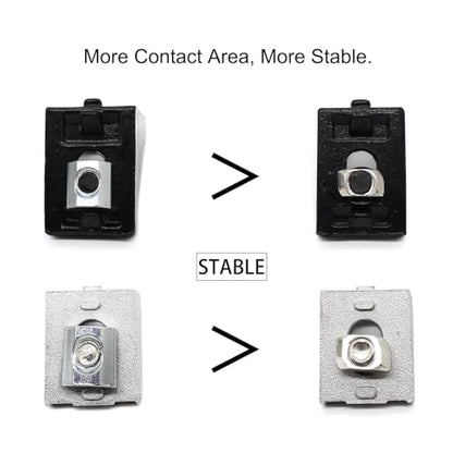 80pcs 20 Series Extrusion M6 T Slide Nut M6 Tee Sliding in Nut for 2020 Extruded Aluminum Connector Brackets with 2020 Sereis Extursion Profile Rail - style: 20 Series Type B