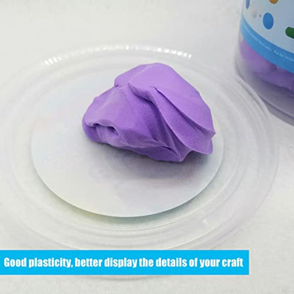 Air Dry Modeling Clay 10.5 oz Ultra Light Soft Magic Clay DIY Moulding Dough Primary Colors for Adults Kids Art Craft Kit Purple - color: Purple