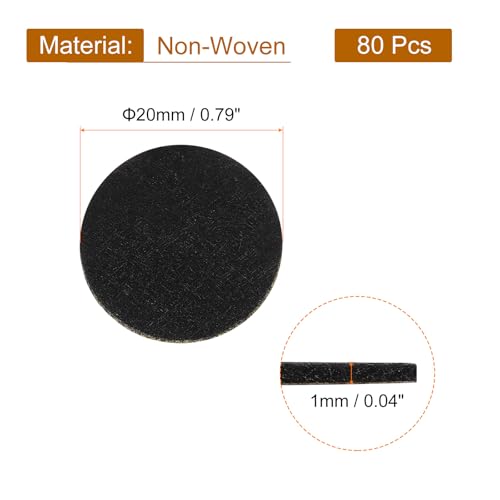 uxcell 80Pcs Round Felt Circles, 20mm (3/4") Black Non-Woven Felt Fabric Sticker Self-Adhesive Felt Pads Pre Cut Felt Pads for Sewing Costume Handcraft Cut Crafts DIY Projects - color: Black, size: 20mm