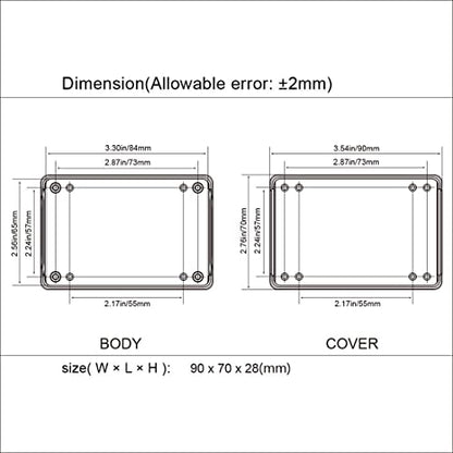 LeMotech Project Box 10 Pieces ABS Plastic Electrical Project Case Small Junction Box for Electronics White 3.54 x 2.75 x 1.10 inch (90 x 70 x 28 mm) - color: 10 pieces, size: 3.54"x 2.75"x 1.10"