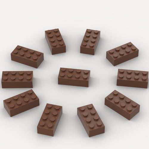 500 Piece Brown Bricks Bulk, Brown 2x4 Building Bricks Flat, Compatible with Lego Parts and Pieces: 2x4 Brown Bricks(Color: Brown) - color: 2x4 Brick Brown