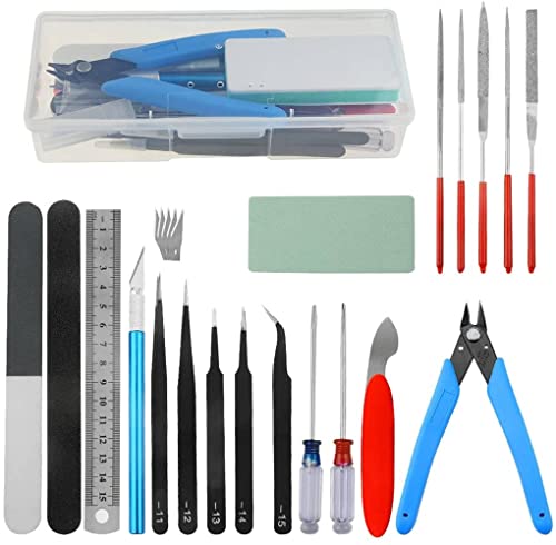 24Pcs Gundam Model Tools Kit Hobby Building Tools Modeler Basic Tools Craft Set for Car Model Building Repairing and Fixing - size: 24P1